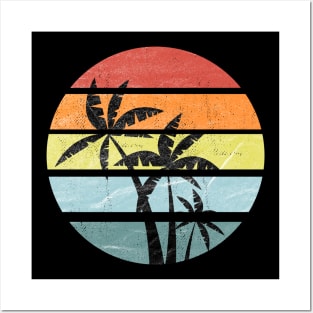Retro Palm Tree Vintage Surf Tropical Gift Design Posters and Art